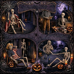 Halloween's 2 Pack 36 Inch Movable Joint Skeleton Decorations