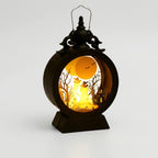 Halloween's Gothic Window LED Lantern with Silhouette Cutouts