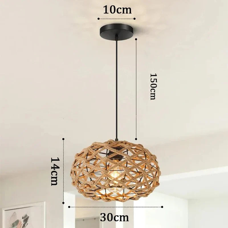 Hemp Woven Pendant Light