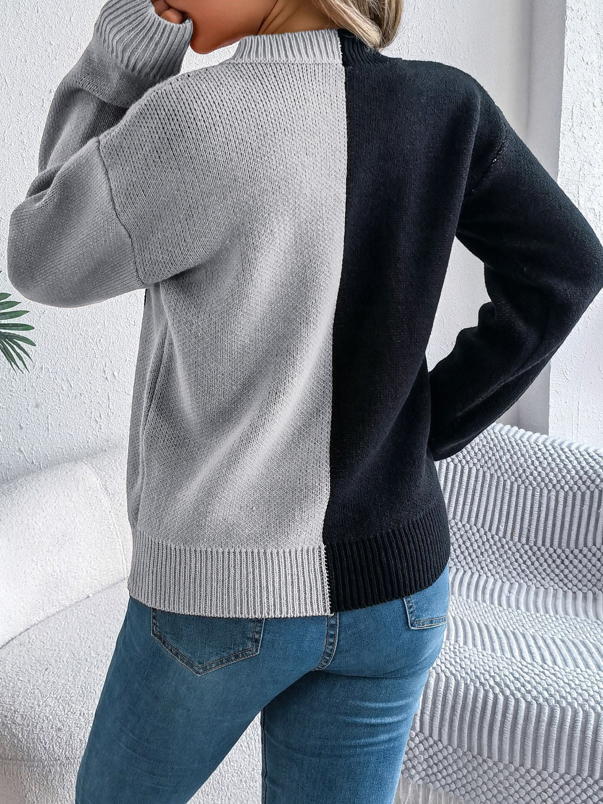 Halloween's Jack O' Lantern Knit Sweater with Ribbed Cuffs, Midi Length