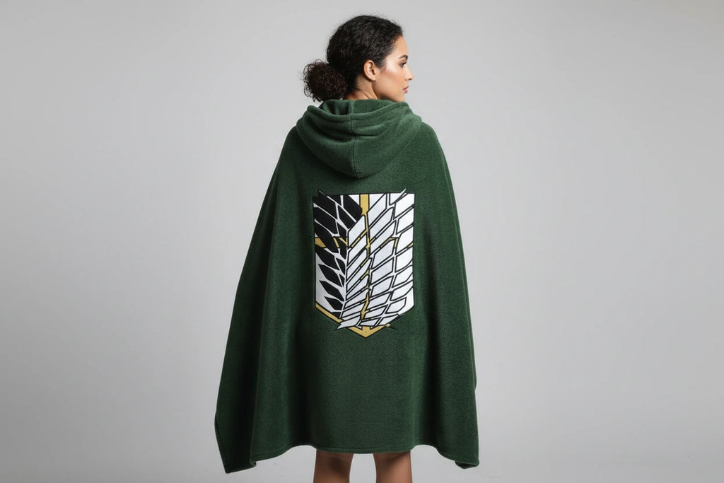 Attack on Titan Flannel Blanket Hoodie Anime Cosplay Cloak