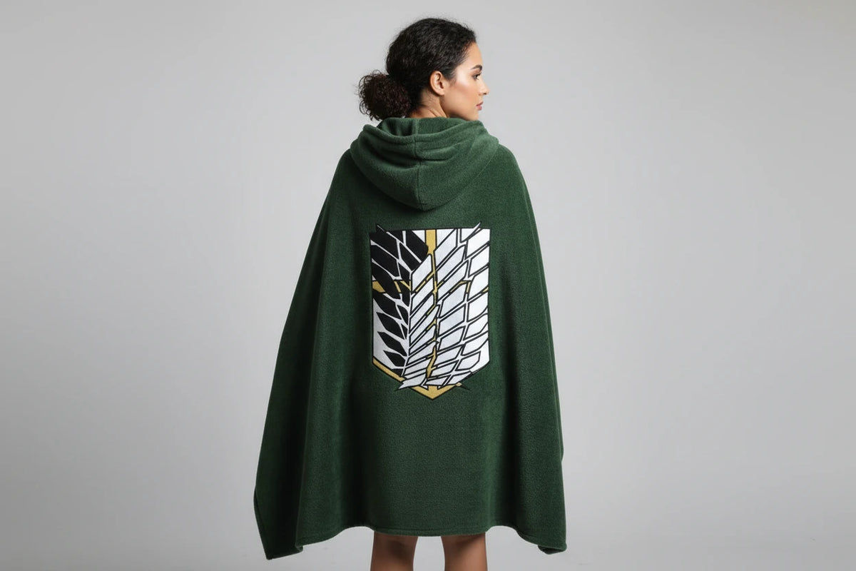 Attack on Titan Flannel Blanket Hoodie Anime Cosplay Cloak