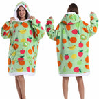 Oversized Plush Hoodie Blanket Warm Winter Loungewear