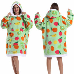 Oversized Plush Hoodie Blanket Warm Winter Loungewear