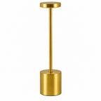 Gold-colored light fixture with dimensions on a white background