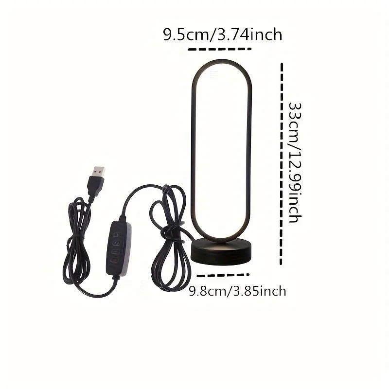 Modern Ring LED Bedside Lamp Three Color Dimming Night Light