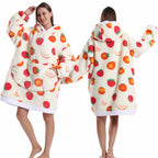 Oversized Plush Hoodie Blanket Warm Winter Loungewear