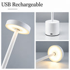 USB rechargeable lamp with different angles on a gray background