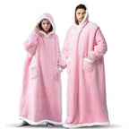 Adults 180cm Long Wearable Blanket Hoodie Fleece Pullover