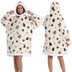 Christmas Flannel Wearable Blanket | Winter Hoodie