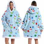 Oversized Plush Hoodie Blanket Warm Winter Loungewear