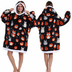 Oversized Plush Hoodie Blanket Warm Winter Loungewear