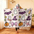 Halloween Kitten Hooded Wearable Flannel Cloak Blanket