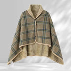Lazy Plaid Wearable Blanket Button Warm Shawl Throw