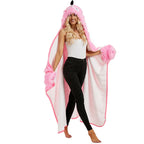 Flamingo Cartoon Wearable Blanket Hoodie Gloves