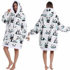 Oversized Plush Hoodie Blanket Warm Winter Loungewear
