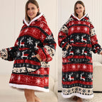 Christmas Flannel Wearable Blanket | Winter Hoodie