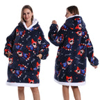 Oversized Plush Hoodie Blanket Warm Winter Loungewear