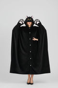 Cozy Hooded Cape Blanket Wearable Coral Fleece Nap Wrap