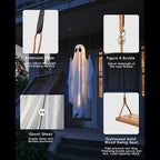 Halloween's Outdoor Ghost Swing with String Lights for Porch Display
