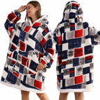 Oversized Plush Hoodie Blanket Warm Winter Loungewear