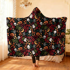 Halloween Kitten Hooded Wearable Flannel Cloak Blanket