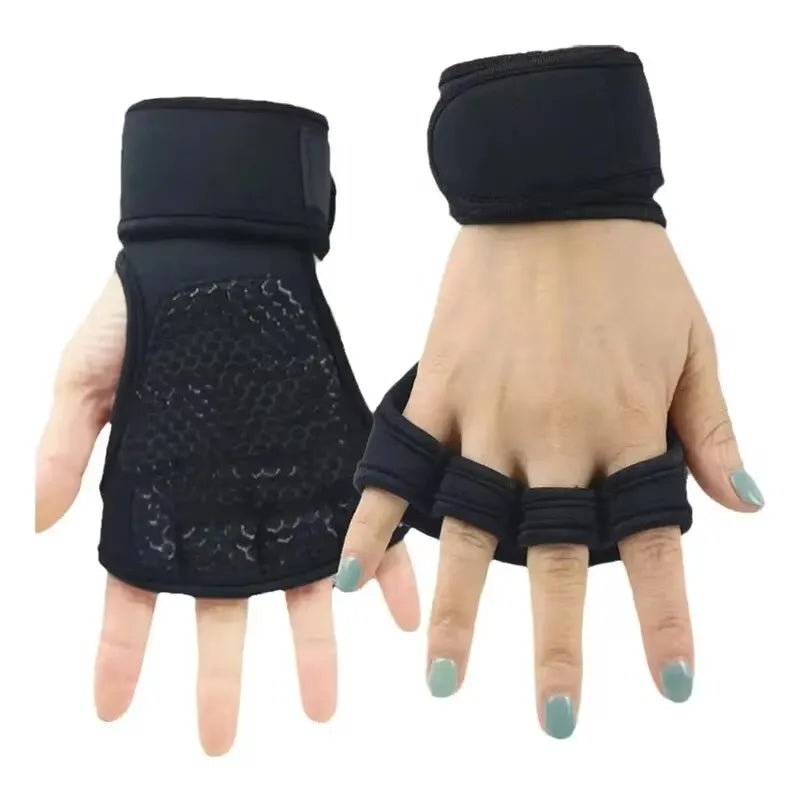 Unisex Wrist Wrap Gym Gloves Weight Training Sports Grip