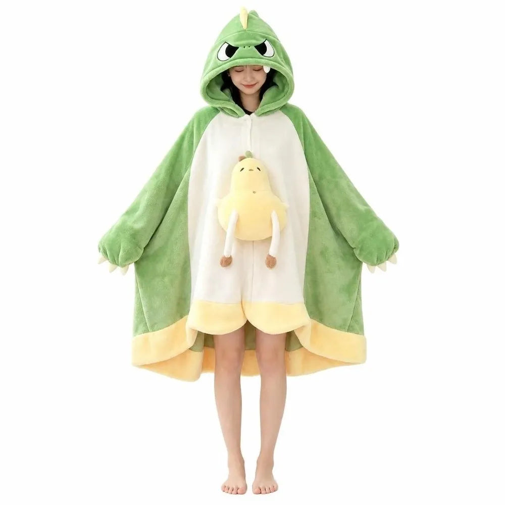 Adults Cartoon Animal Wearable Blanket Soft Winter Nap Throw