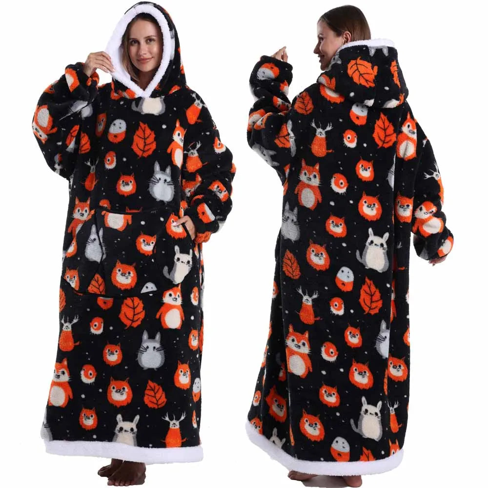 Extra Long Halloween Blanket Hoodie Sweatshirt