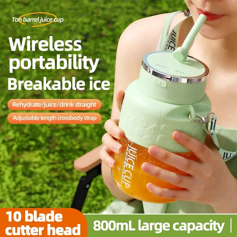 Wireless Portable Juicer Cup – 800ml Electric Fruit Blender