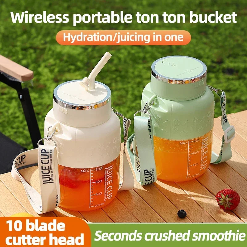 Wireless Portable Juicer Cup – 800ml Electric Fruit Blender
