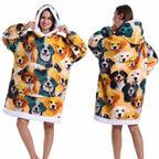 Oversized Plush Hoodie Blanket Warm Winter Loungewear