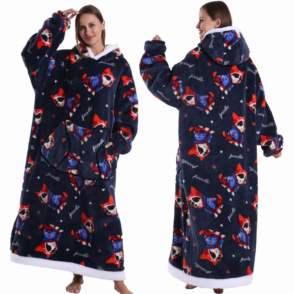 Extra Long Halloween Blanket Hoodie Sweatshirt