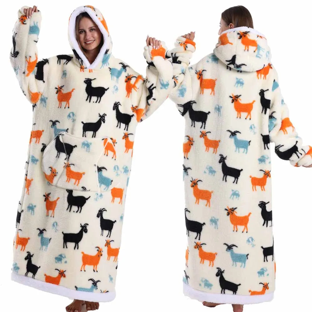 Extra Long Halloween Blanket Hoodie Sweatshirt
