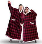 Adults 180cm Long Wearable Blanket Hoodie Fleece Pullover
