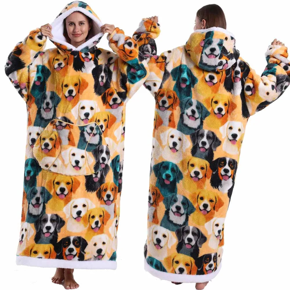 Extra Long Halloween Blanket Hoodie Sweatshirt