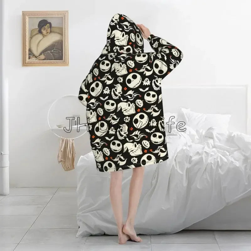 Women's Bats Devil Oversized Blanket Hoodie Sweatshirt