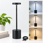 Desk lamp with three color options shown on a nightstand.