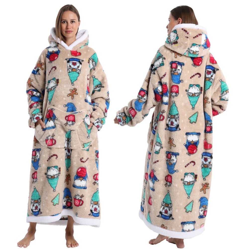 Extra Long Halloween Blanket Hoodie Sweatshirt