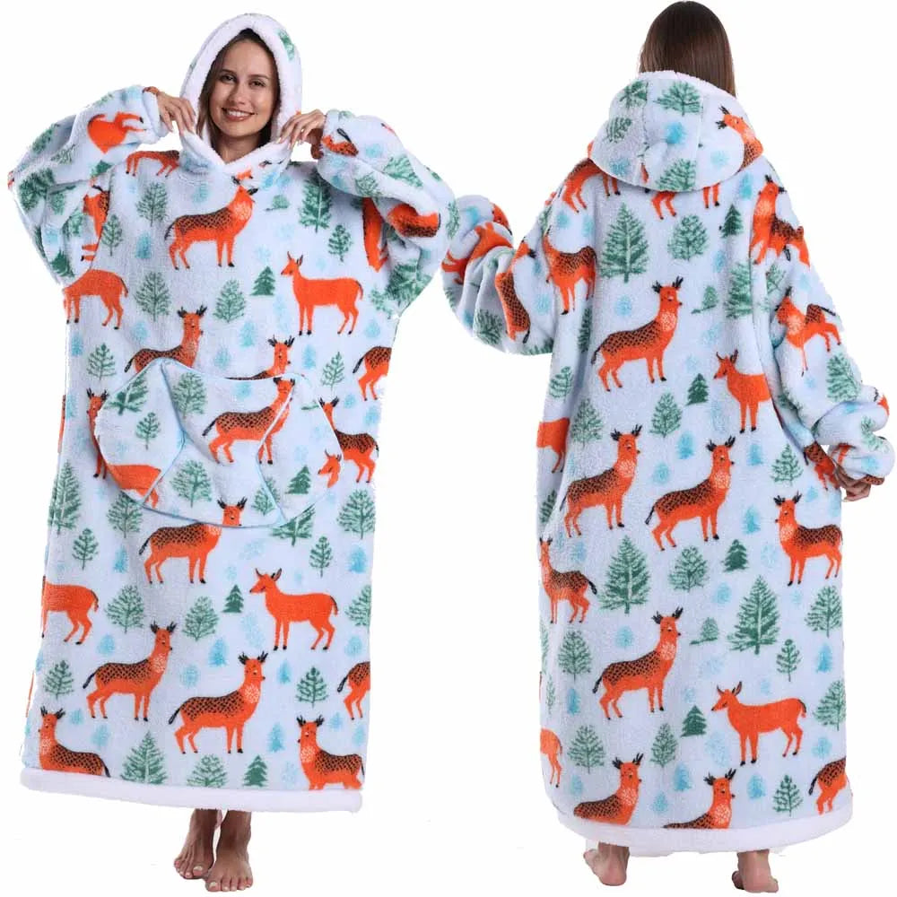 Extra Long Halloween Blanket Hoodie Sweatshirt