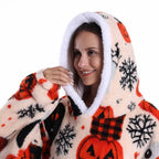 Oversized Plush Hoodie Blanket Warm Winter Loungewear