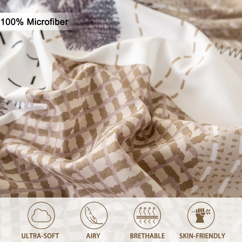 Chic Patchwork 3-Piece Duvet Cover Set – Soft Skin-Friendly Bedding