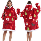 Christmas Flannel Wearable Blanket | Winter Hoodie