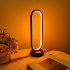 Modern Ring LED Bedside Lamp Three Color Dimming Night Light