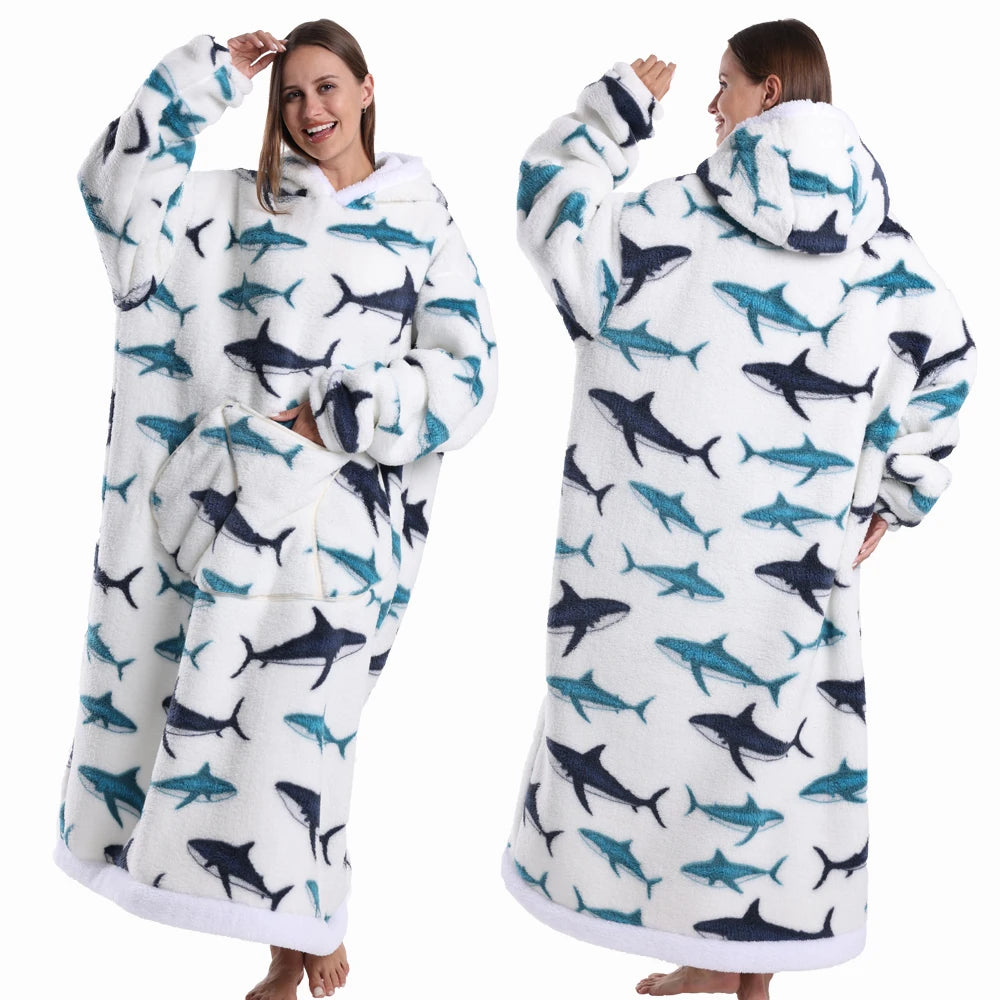 Extra Long Halloween Blanket Hoodie Sweatshirt