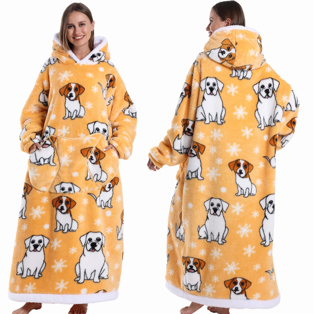 Extra Long Halloween Blanket Hoodie Sweatshirt