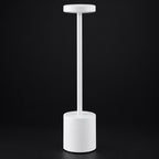 White adjustable light with dimensions on a white background