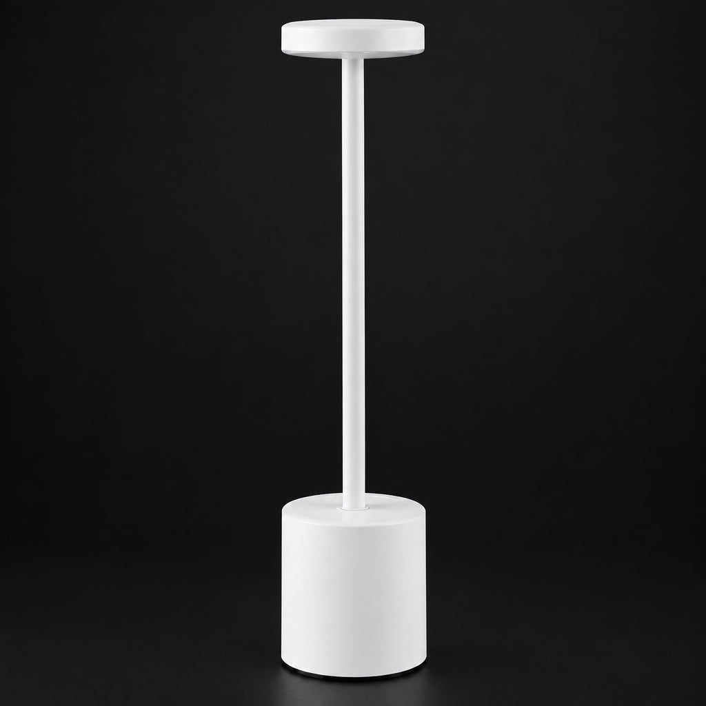 White adjustable light with dimensions on a white background