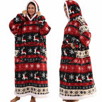 Christmas Flannel Wearable Blanket | Winter Hoodie