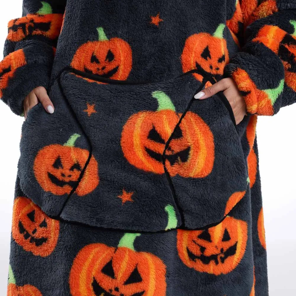 Extra Long Halloween Blanket Hoodie Sweatshirt